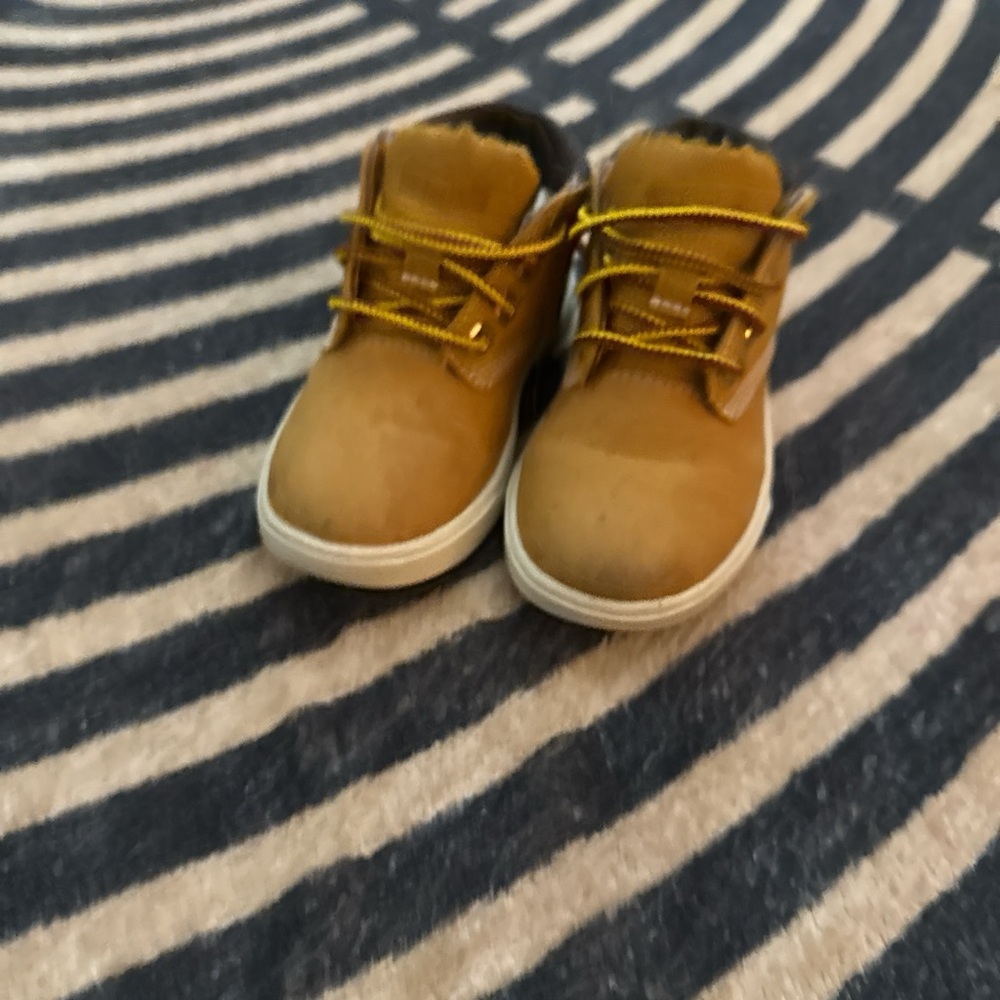 Timberland Kids Brown Boots with Yellow Laces
